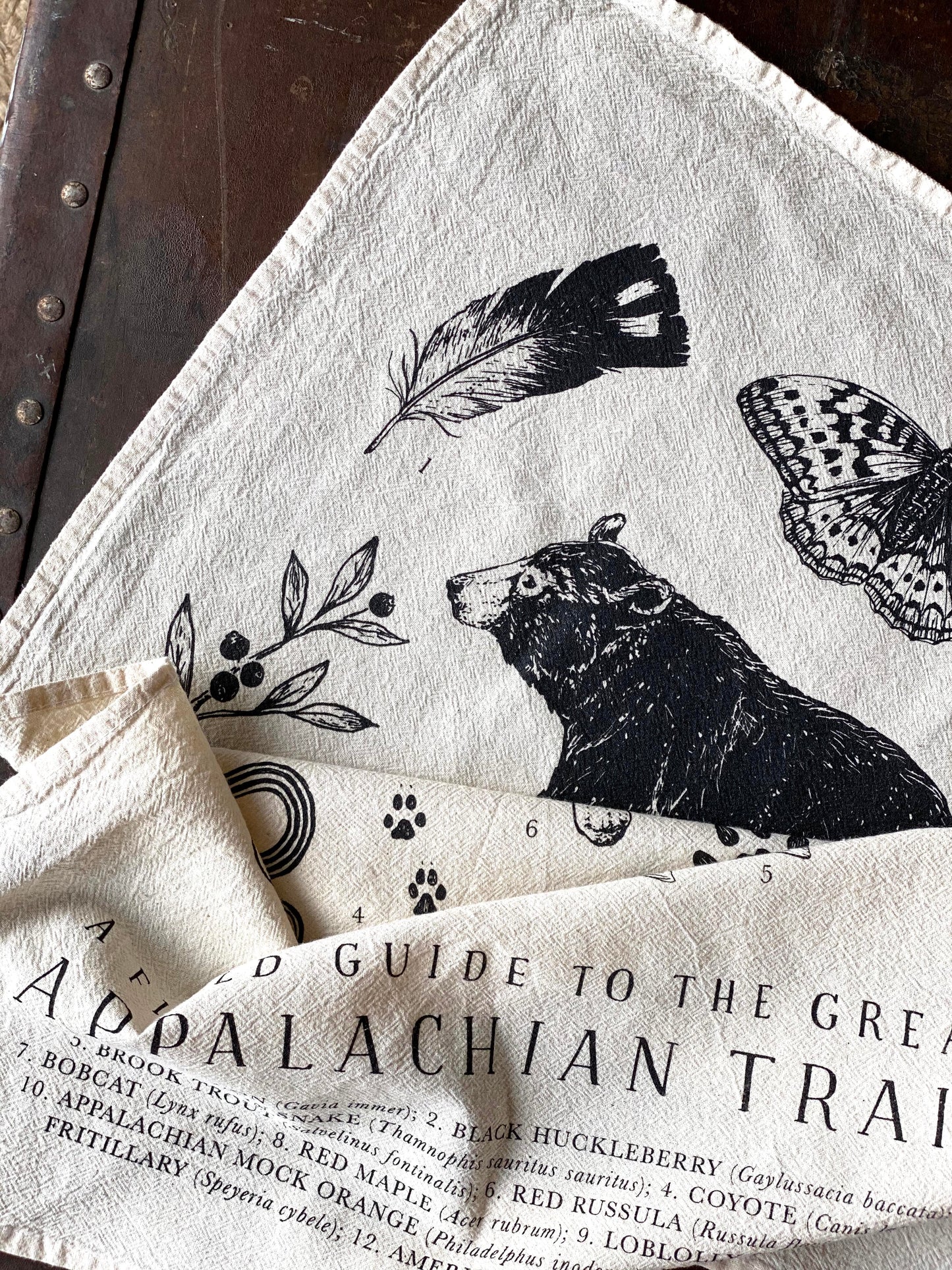 Field Guide to the Appalachian Trail Flour Sack Tea Towel