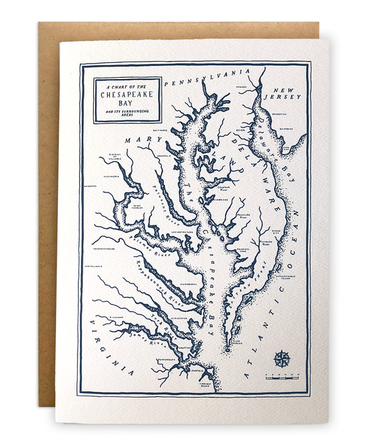 Chesapeake Bay Map Greeting Card