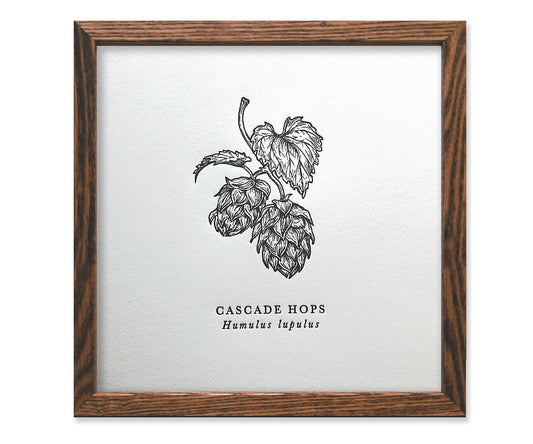 Cascade Hops Letterpress Print