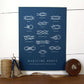 Nautical Knots Chart 11x14 - Navy