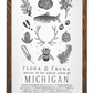 Michigan Field Guide Letterpress Print