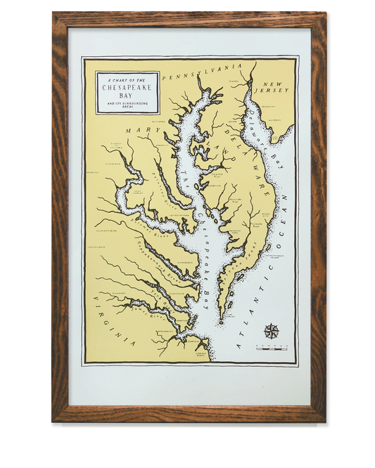 Chesapeake Bay Map 11x17 Print