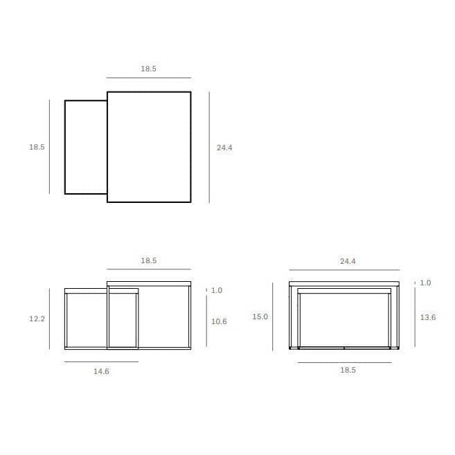 Tray Rectangular Coffee Table Set